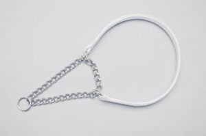 <br> White Half-Check <br> Webbing Collar