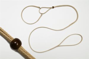 beige martingale lead and collar with brown slider